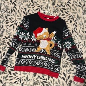 Christmas Cat Sweater with Santa Hat
